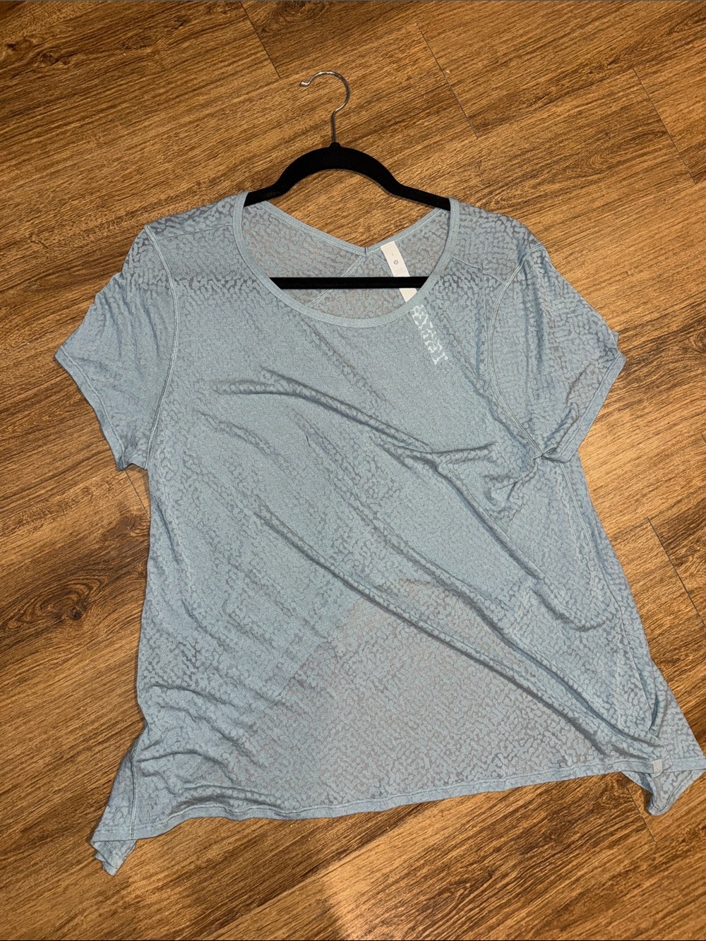 lululemon athletica Light Blue Short Sleeve Textured Tee